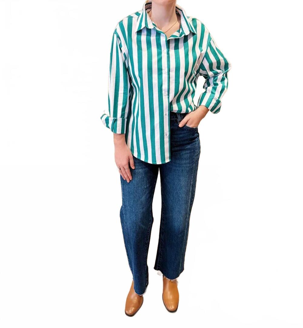 NEW URBAN DAIZY sunny stripes top in green